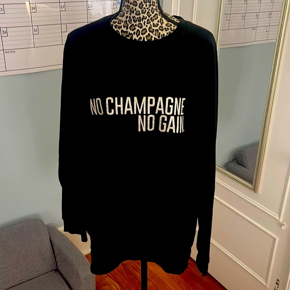 Brunette the label crewneck sweater, black with silver letters size XL/XXL - Picture 1 of 4